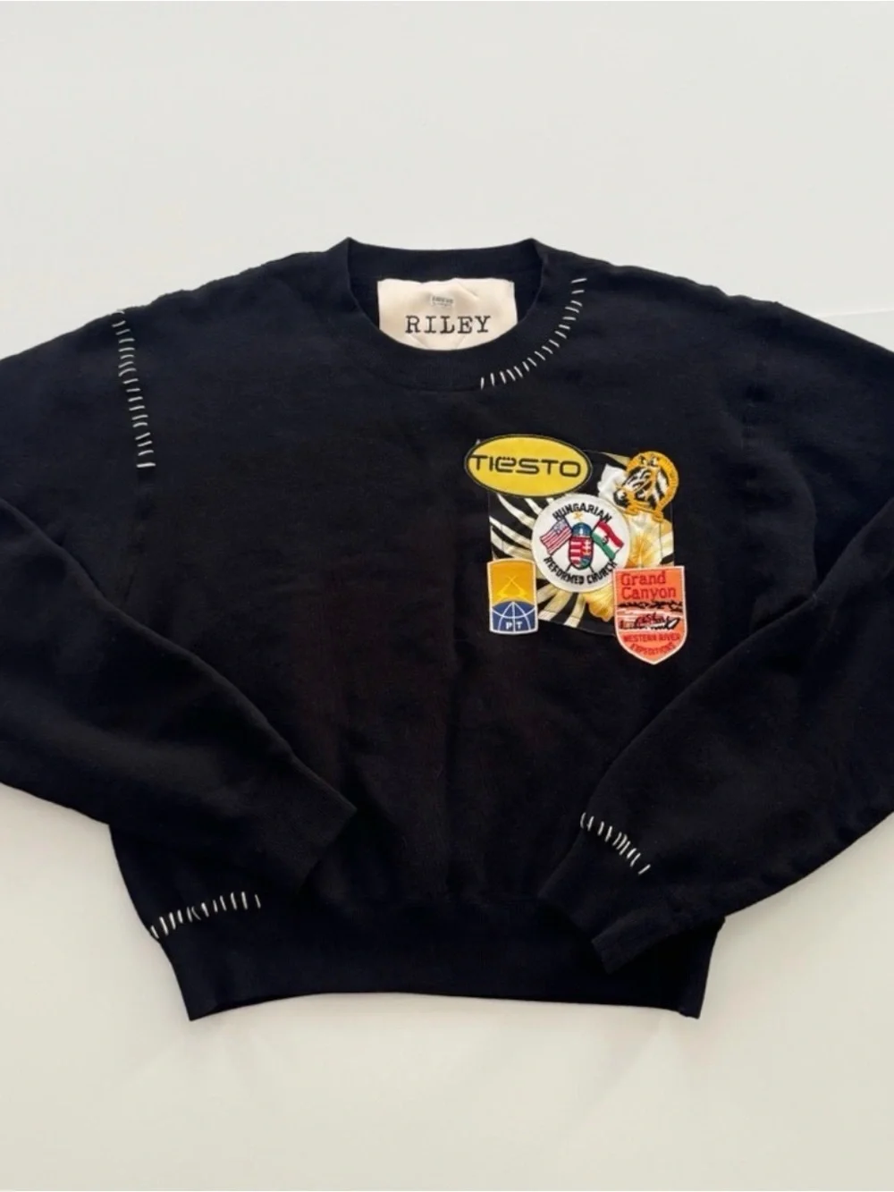 Riley 1880/Vintage Black Patchwork Sweatshirt